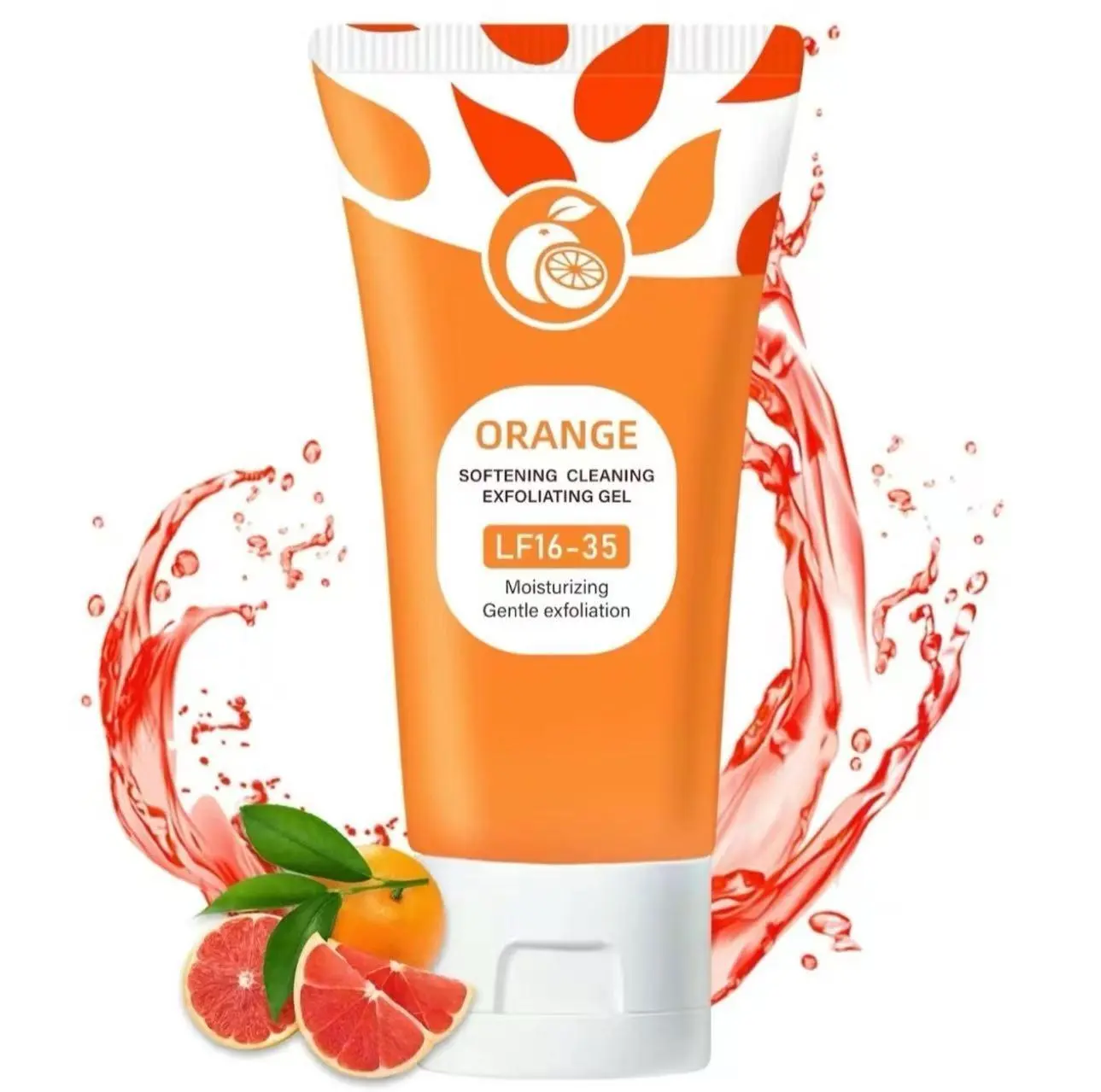 Orange Scented Exfoliator Clear GelLF16-35-Gentle Exfoliation for Face & Body, DeepCleansing,Nourishing & Moisturizing, Suitable for AlSkin Types