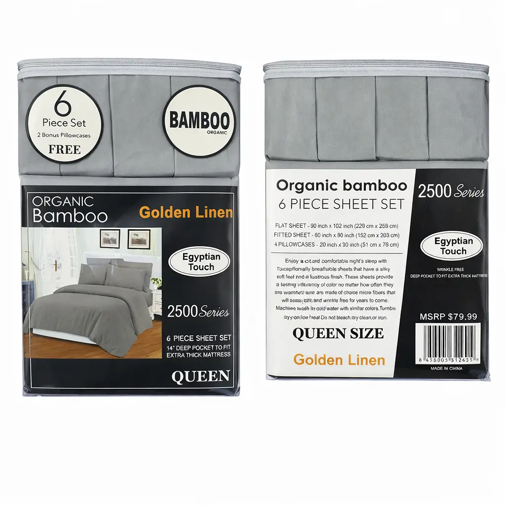 Organic Bamboo 6PC SHEET SET ULTRA PLUSH Organic Bamboo 6PC SHEET SET ULTRA PLUSH