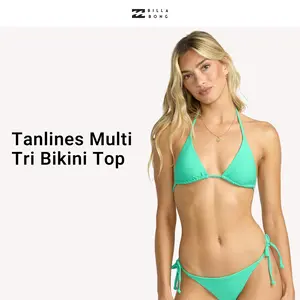 Billabong Tanlines Multi Tri Bikini Top, Adjustable Straps & Removable Cups, Cobblestone Tanlines Swimwear for Women, Beach Swim Top