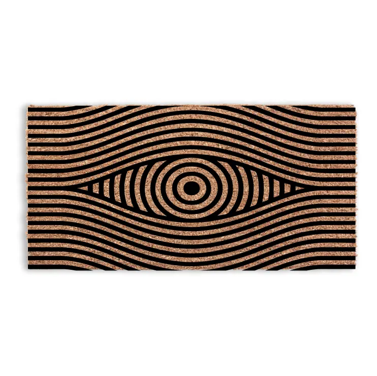 Eye Doormat Geometric Good Vibes Entryway Decoration Bold Stripe Handmade in Tomball TX Unique Personal Touch Decorative Home Decor