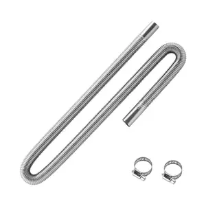 VEVOR Exhaust Hose, 47.2 inch Diesel Heater Flexible Exhaust Pipe, Stainless Steel Exhausts Hose with 2 Hose Clamps, Exhausts Hoses Kit Diesel Heater Accessories for 2KW 5KW 8KW Diesels Heaters