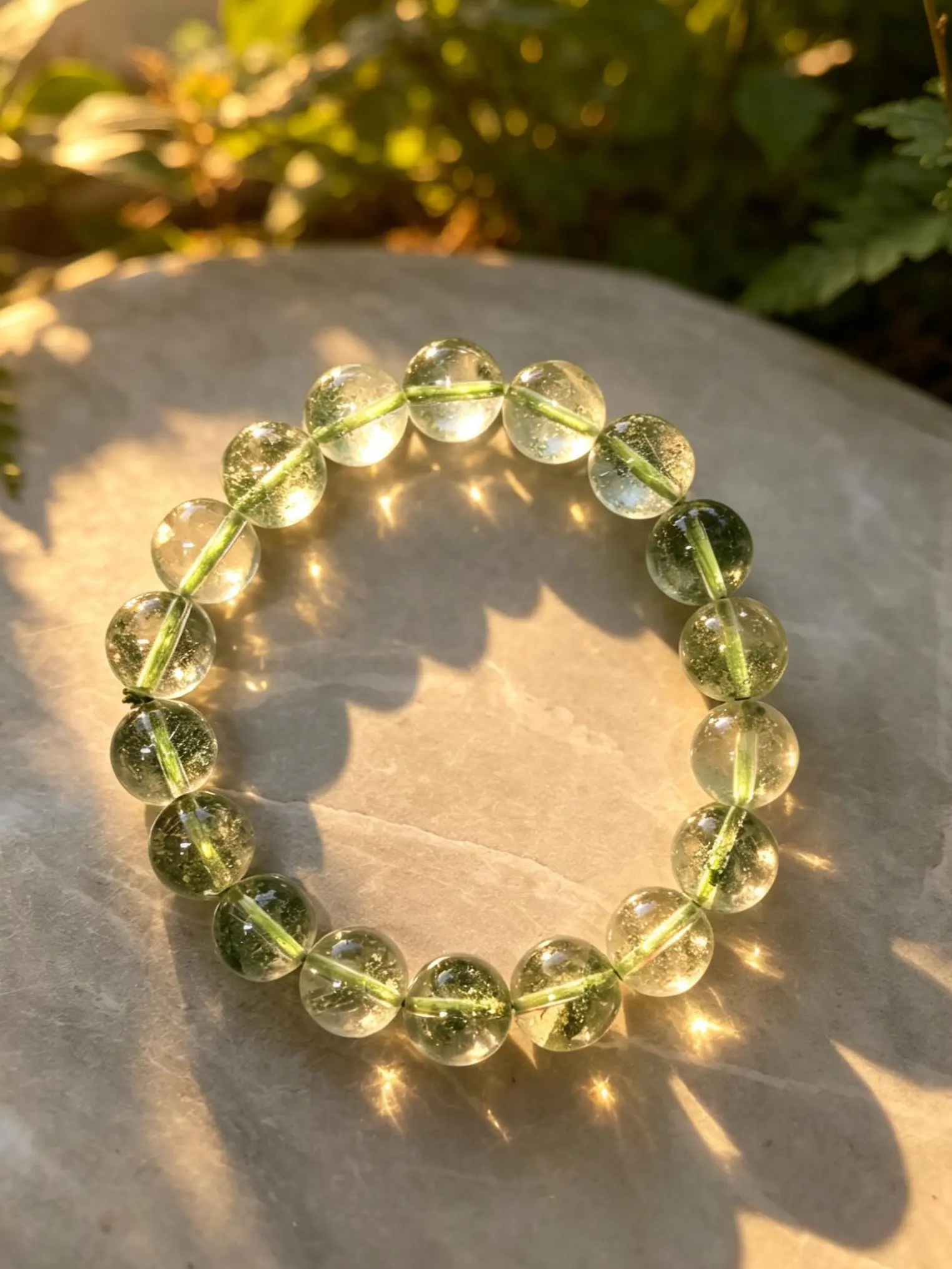 Green Garden Crystal Quartz Bracelet 10mm -