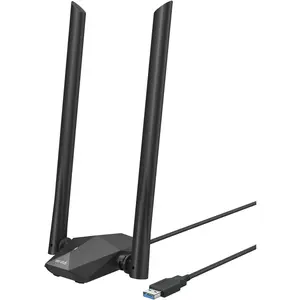 USB WiFi 6 Adapter AX1800 Long Range WiFi USB Adapter for PC Laptop Desktop 5GHz/1201Mbps + 2.4GHz/574Mbps  WiFi Dongle USB3.0 with 2x High   Antennas for Windows 11/10 ONLY