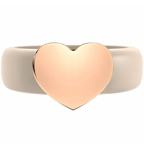 Rinfit Silicone Rings for Women with a Heart Metal Accent, Silicone Wedding Band and Statement Ring for Her, Flexible for Work, Gym, Pregnancy, Travel and Everyday Wear, Patented Design