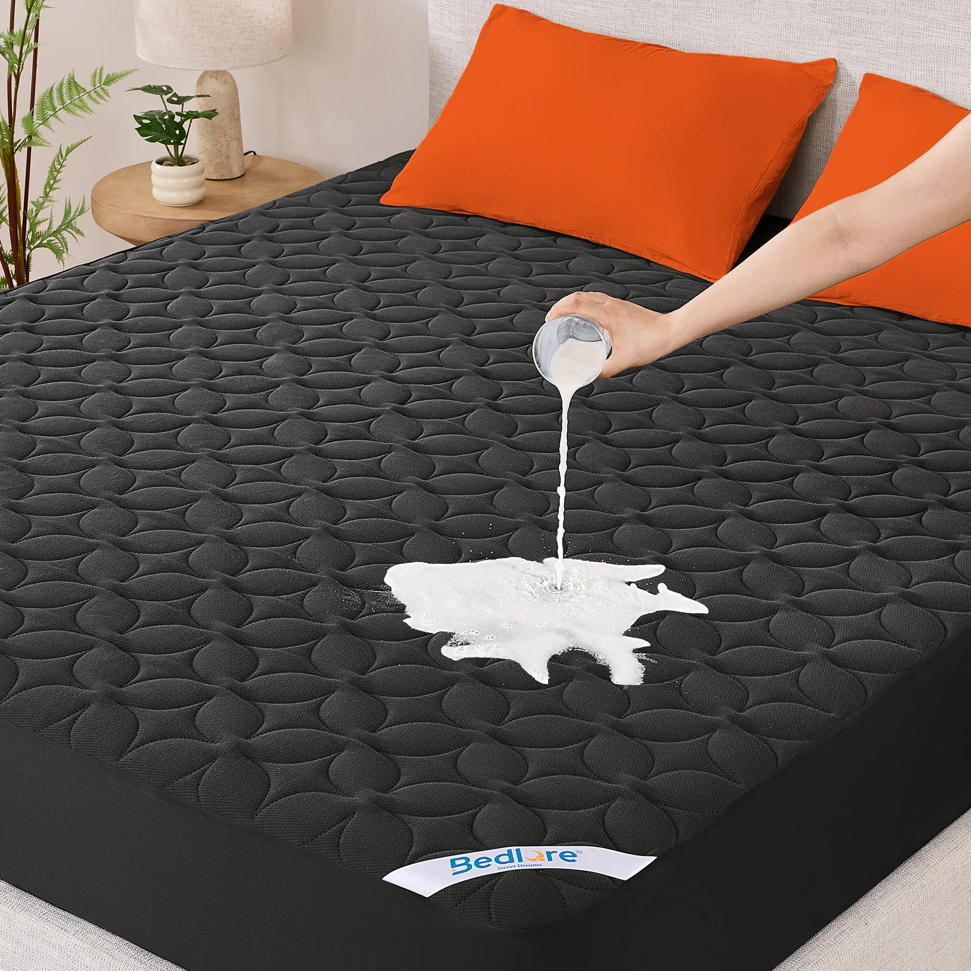 New Product【Bedlore】Waterproof Four-Leaf Clover Mattress Protector, Quilted Soft & Breathable Mattress Pad with Deep Pocket, Fitted Bed Cover for Everyday Home Use HomeEssential