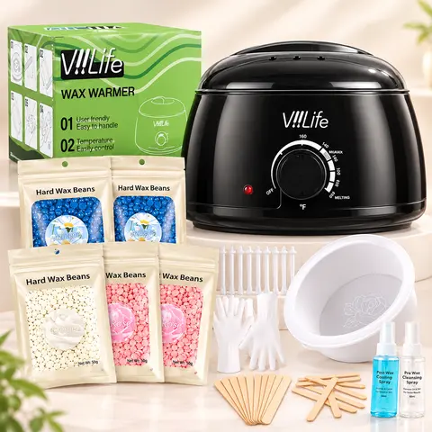 [New Arrival] Viilife Complete Hair Removal Kit for Beginners—a safe body care product featuring wax beads; designed for sensitive skin and at-home use, this is a body care solution tailored for women. Achieve salon-smooth skin.,familyfun