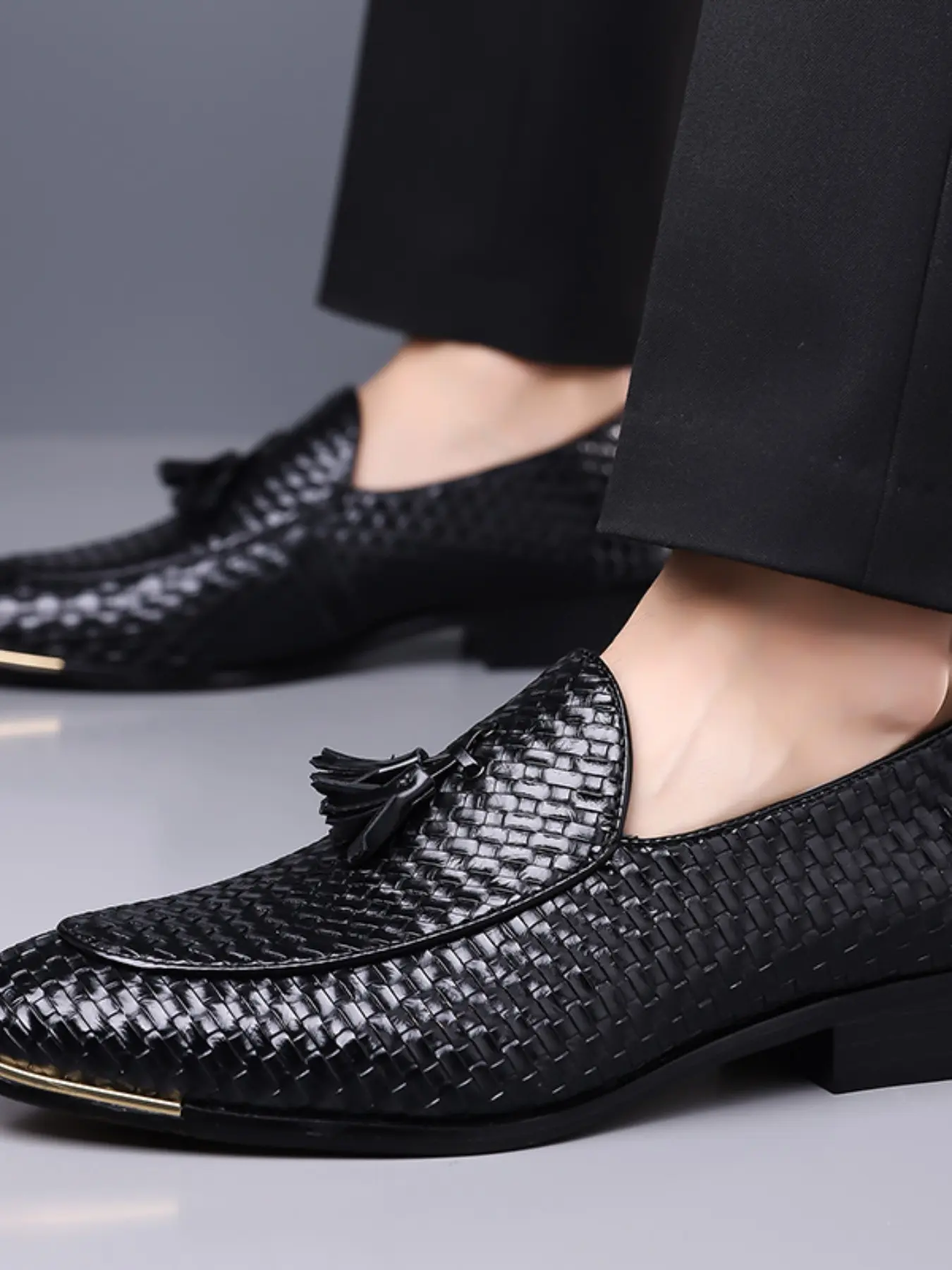 Crocodile Pattern Formal Work Office Shoes, PU Leather Above Ankle, Elegant Rubber Sole, All Seasons, Retro Filter Effect, Footwear