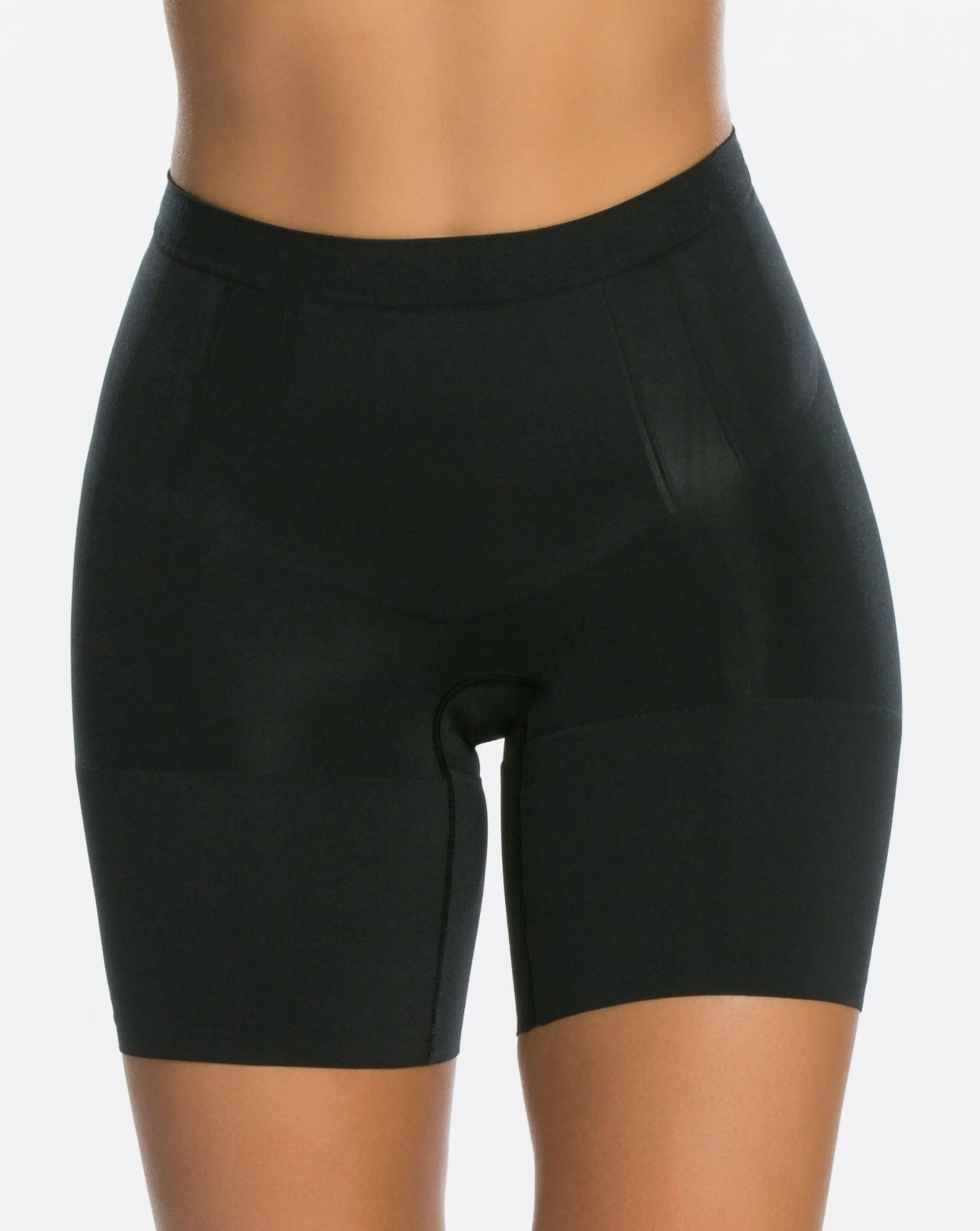 Men's High-Waist Flat Lightweight Compression Shapewear, Seamless Mid-Thigh Body Shaper in Nylon-Spandex with Tummy Control, Butt Lift