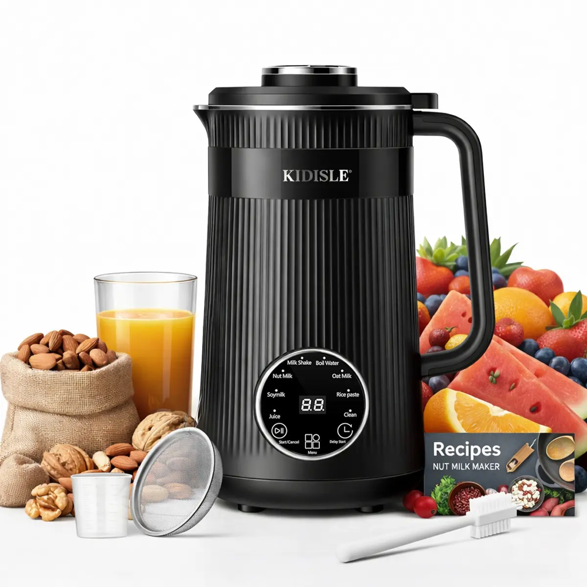 8-in-1 Multifunctional Automatic Nut Milk Machine&Coffee Maker, 32oz Auto Self-Cleaning, Delay Start, Keep Warm, Boil Water – Stainless SteelSummerVibes,home essentials