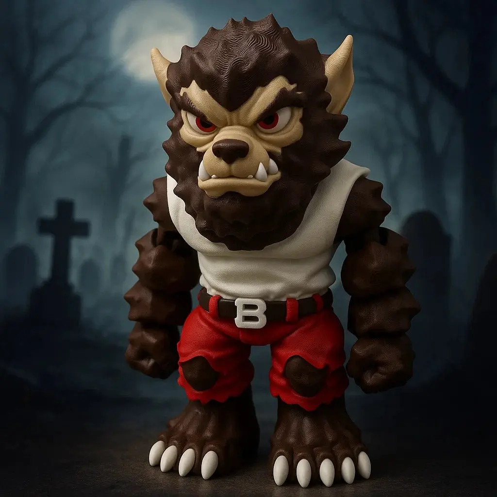 Spooky Halloween Aesthetic Werewolf Decoration Figure - Vunk Flexi 3D Designed, 6.5x3.5x2.5" PLA Print Plastic Home Decor Statue