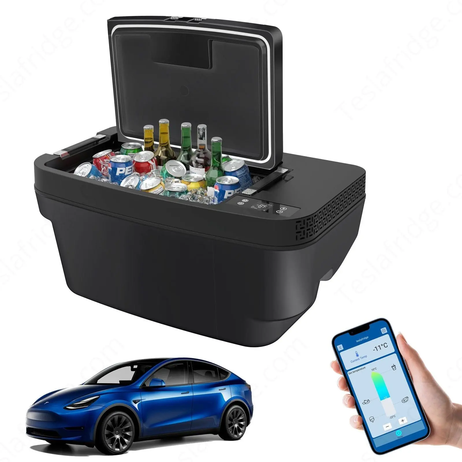 Fridge Y — 36QT powered fridge/freezer for Tesla Model Y sub-trunk