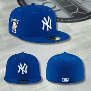 New Era 59FIFTY New York Yankees Fitted Baseball Cap – Royal Blue Flat Brim Hat with White Embroidered NY Logo and 1999 World Series Side Patch, Collector’s Limited Edition 2026 Urban Streetwear Gorra premium
