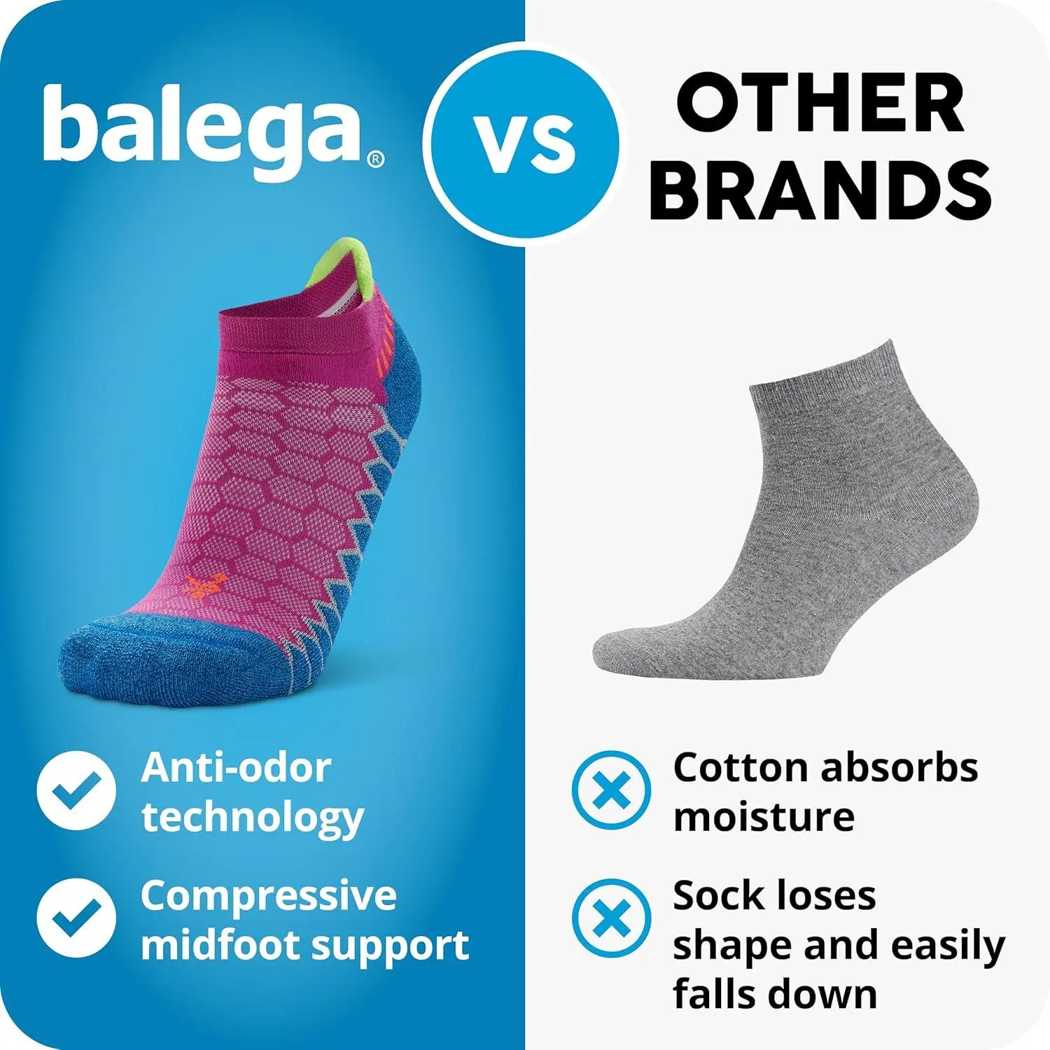 Balega Silver Compression Fit Performance No Show Athletic Running Socks for Men and Women - 1 Pair of Breathable Moisture-Wicking Lightweight Cushioned Socks Perfect for Sports Jogging Gym Workout Marathon Training and Daily Wear Balega Silver Compression Fit Performance No Show Athletic Running Socks for Men and Women - 1 Pair of Breathable Moisture-Wicking Lightweight Cushioned Socks Perfect for Sports Jogging Gym Workout Marathon Training and Daily Wear