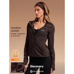 GLOWMODE X Discovery Winter Rush Waterproof Wind-Resistant Hip Length Thumbholes Zipper Pockets Adjustable Hood Fleece Jacket Hiking Workout Outdoor Autumn Winter Daily Casual