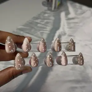 Hailey Bieber Inspired Press On Nails Polka Dot SIZE M!!!