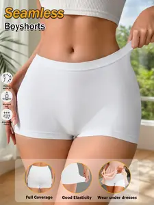 Women's Low-Rise Seamless Hipster Panties, Comfortable & Sexy, Soft & Smooth, Breathable, Lifting & Shaping, Minimalist Style, Suitable For Wearing With Dresses In Summer