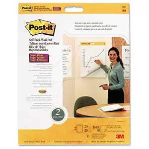 Sticky note Easel Pads Super Sticky 566 Self-Stick Wall Easel Pad- Blank- 20 x 23- White- 4 20-Sheet Pads/Carton