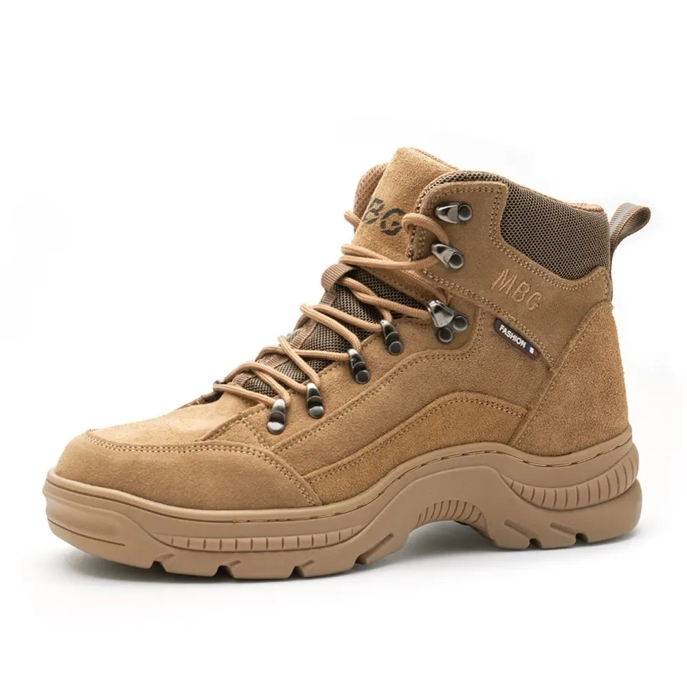 MBG Men’s safety boots  with steel toe  unisex work shoes very comfortable Footwear Lace Soft  Walking Shoes
