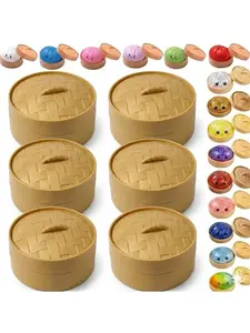 2026 New Dumpling Squishy Mystery Box - Surprise Dumpling Squishy, Rare Dumplings Bun Stress Relief Fidget Set, Random Colors (6 Packs)