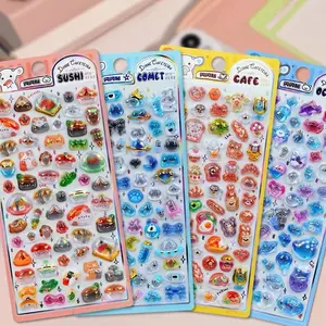 4pcs 3D Realistic Cartoon Stickers, Student Stationery Hand Account Decoration, Phone Case Cellphone Decorative Stickers, Small Gift for Friends Family
