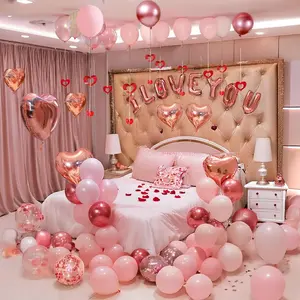 Valentines Balloons Kit I Love You Balloons for Anniversary 353 count Rose  Heart Balloon and Rose Petals Set Anniversary Proposal Mothers Day Wedding Romantic Decorations Special Night