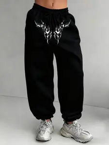 Men's Elastic Waist Drawstring Tapered Sweatpants, Casual Retro Street Style Joggers for Fashion Lovers, Comfortable Fitness Bottoms for Fall & Winter, Casual Athletic Jogging