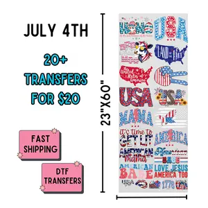 July 4th | Dollar Deals DTF Transfer Gang Sheet For Graphic Tees Printshop Promotional