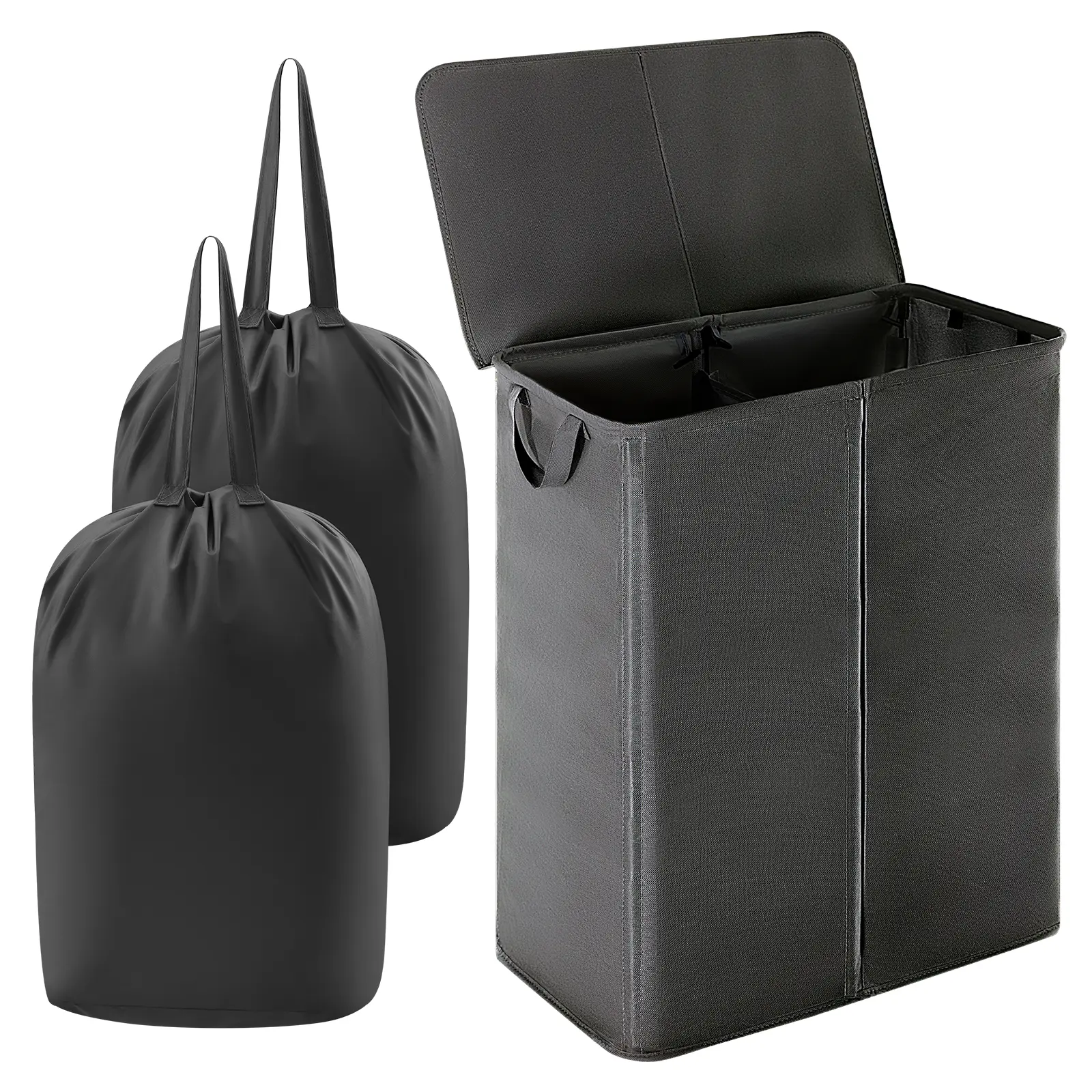 Lifewit 105L/160L Large Double Laundry Hamper with Lid, Removable Laundry Bags & Handles, Divided Clothes Basket for Sorting in Bedroom, Bathroom, Dorm,summerwins DealsForYouDays