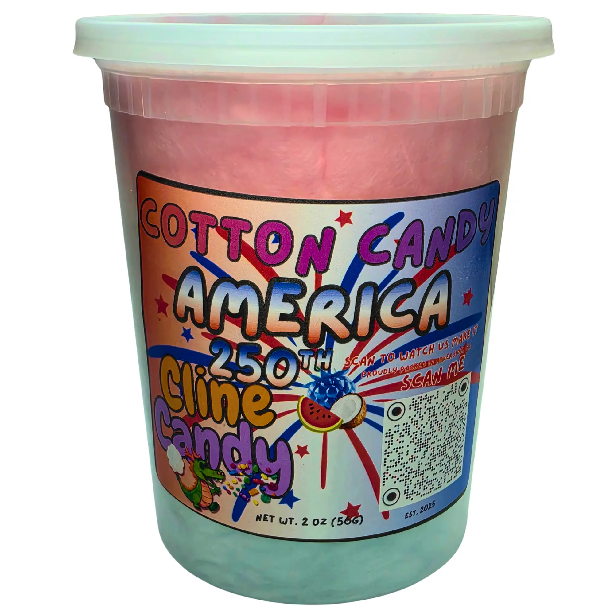 Handmade Large Cotton Candy Containers - Pick Your Flavor (20+ Options Including Blue Raspberry, Watermelon) - Natural Sweet Sugar Snack Candies, Made in Riverside CA