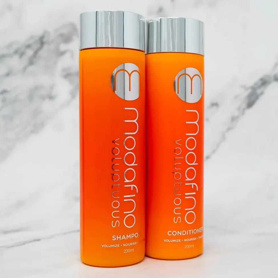 Modafino Voluptuous Shampoo and Conditioner Set - Volumizing & Thickening Formulas for Color Treated Hair, Promotes Hair Growth, Sulfate Free, No Parabens, Concentrated Formula 200 ml Anti-dandruff Anti-dandruff Silicone Free Anti-dandruff