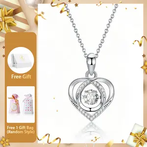 Moissanite Radiant Heart Pendant Necklace Valentine's Day Wedding Engagement Anniversary Romantic Elegant Gift Daily Wear