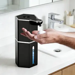 Automatic Soap Dispenser, 12oz Touchless Liquid Soap Dispenser, USB Rechargeable, 4 Adjustable Levels, Waterproof, Kitchen Gadgets, Home Essentials Hand Wall, Bathroom soap dispenser