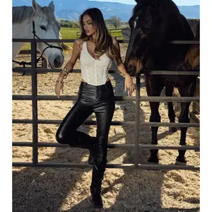 High-Rise Coated Skinny Pants