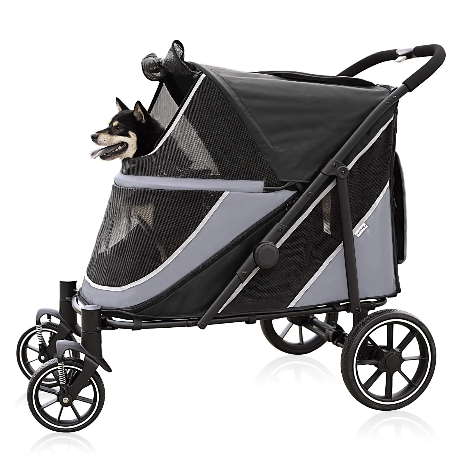 [Summergarden] Vabches Dog Stroller for Medium/Large Dogs One-Click Folding,Extra Large Pet Stroller with Storage Pocket,Cat Stroller with Shock Absorption
