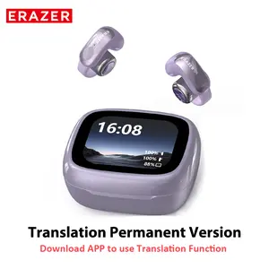 ERAZER XF28 Clip-on translation wireless earbuds, support 134 languages ​​Support APP translation, with audio-visual function Touch screen, lightweight and comfortable, wireless translation IPX5 waterproof, suitable for sports, running and work