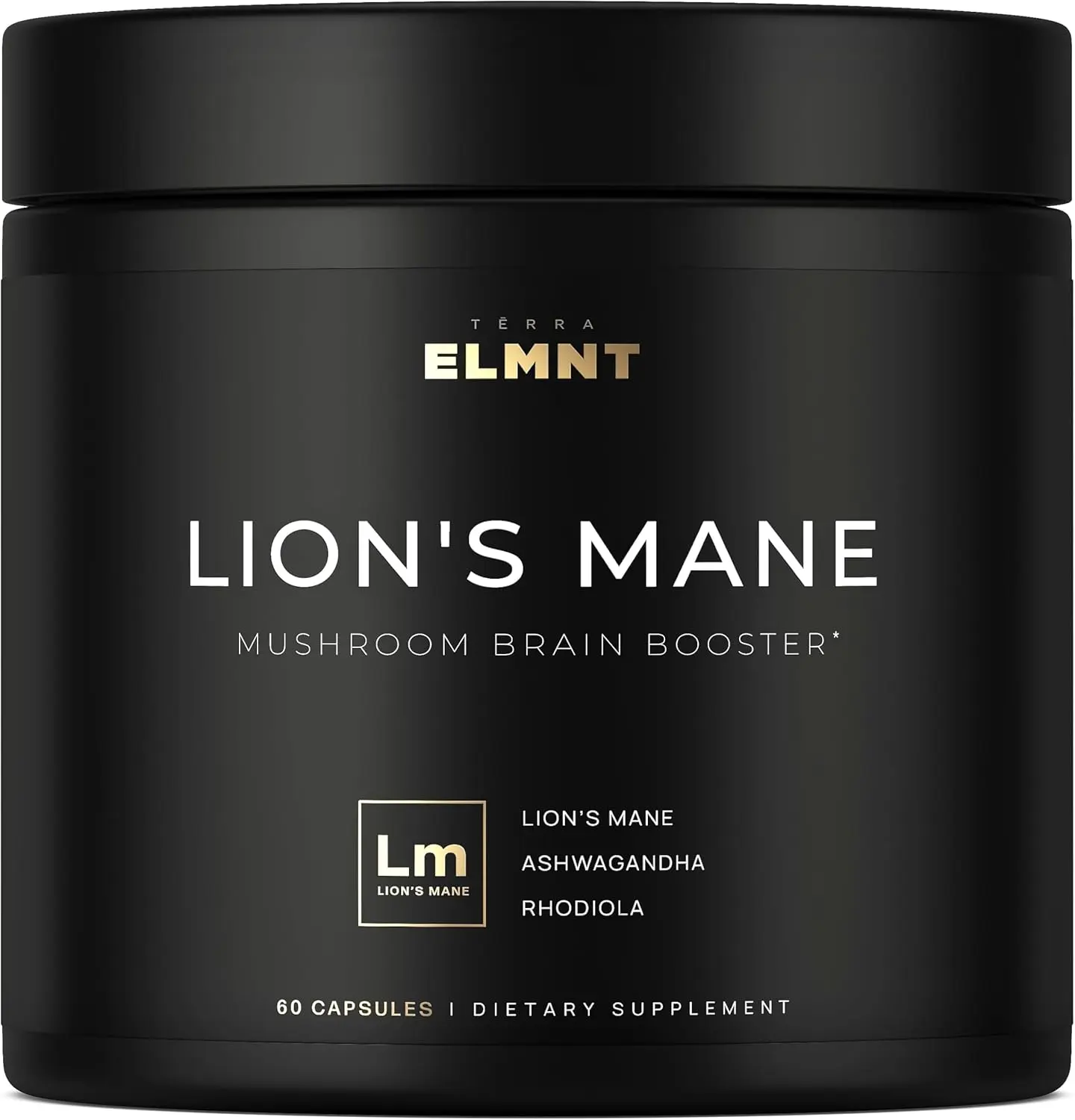 16x Strength Lions Mane Supplement Capsules Super Nootropic w. Ashwagandha & Rhodiola - Highest Potency 16:1 Lion's Mane Mushroom Extract 50% Polysaccharides Brain Supplements for Memory and Focus