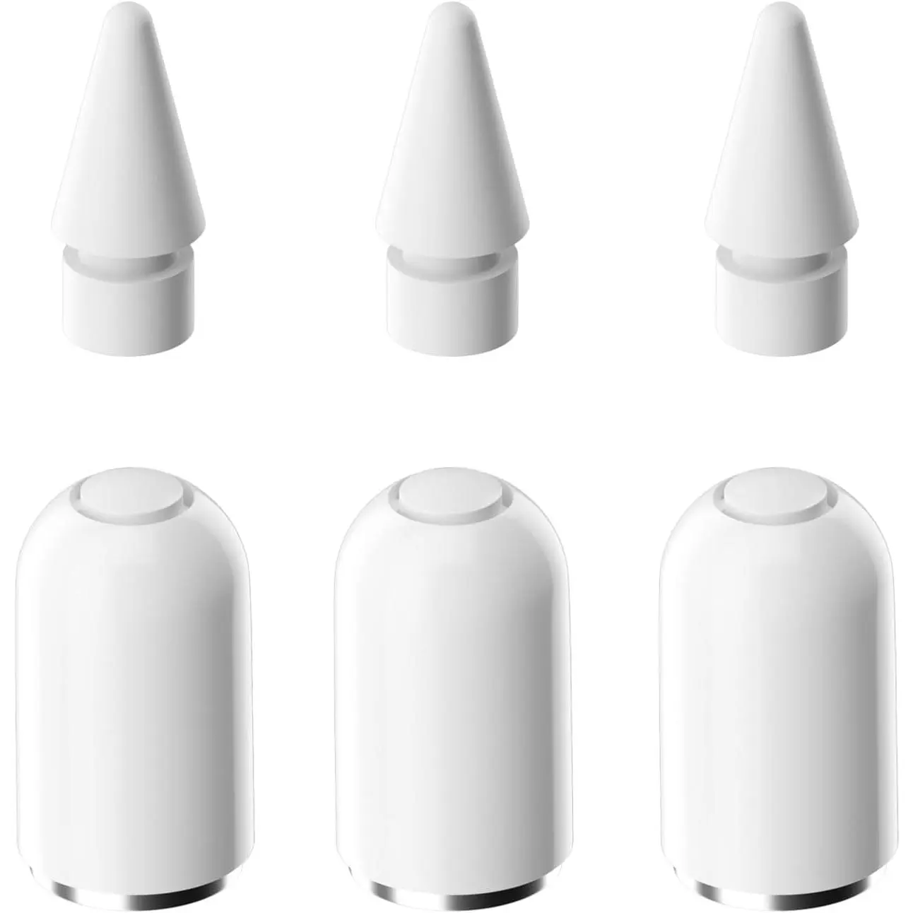 P-KSP03     Magnetic Replacement Cap and Replacement Tips Compatible with Apple Pencil 1st Generation (6 Pack)