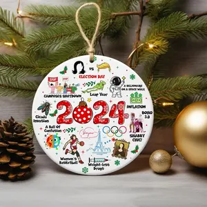 Notable Events 2024 Christmas Ornament, Newsmaker Cute 2024 Ornament, Funny Year In Review, Year to Remember Gifts Idea, Commemorative 2024, Xmas Tree