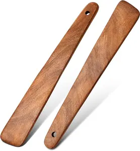 MAGNAWARE 12 Inch Acacia Wood Flipper Spatula Set of 2 – Lightweight, Heat-Resistant, Safe for Nonstick – Perfect for Cooking and Serving Kitchen Gadgets Kitchenware