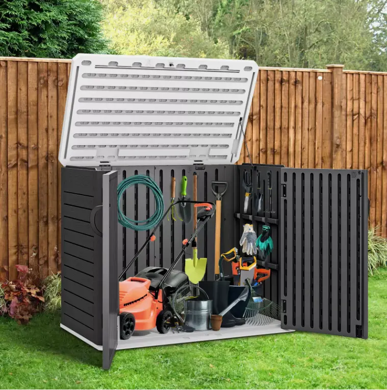 Yitahome Outdoor Horizontal Storage Shed 35 Cu Ft Weather Resistant Resin Tool Shed