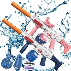 Electric Automatic Water Gun Toy Water Blaster, 1 Set Automatic Squirt Watergun, Portable Summer Outdoor Beach Firing Shooting Game Water Fight Toy, Outdoor Water Toy for Gift, Waterblaster
