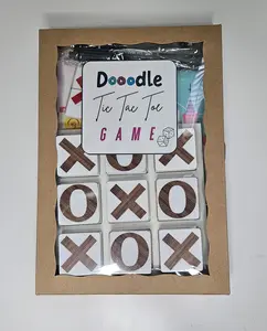 Doodle Tic-Tac-Toe Game: The Classic Game with an Artsy Twist Includes Reverse Coloring Book 2 Doodle Pens & X O Prompt Cards for Unleash Your Creativity