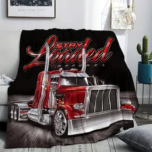 Fleece Blanket Themed for Truck Drivers, Featuring a Soft And Comfortable Creative Design, Perfect As a Gift for Logistics Truck Drivers a Cozy Blanket for Men Versatile for All Seasons As a Nap Blanket Or Shawl an ldeal Present for Birthdays And Friends