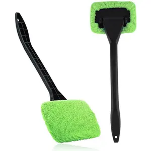 Car Windshield Cleaning Tool with Microfiber Pads –  Interior/Exterior Glass Wiper Kit for Car, Home & Office