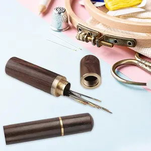 LZDJTQ 30Pcs Self Threading Sewing Needles Set With Wooden Box Household Hand Sewing Mending Tools