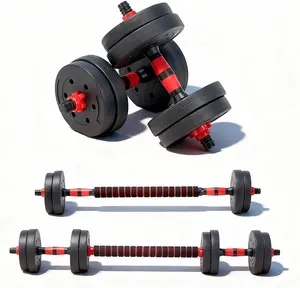 4 in 1 Adjustable Dumbbell Set for Home Gym, Dumbbells Barbell Kettlebell Push-Up Stand Combo, Multi-Functional Strength Training Equipment for Full Body Workout