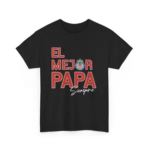 Cotton Short Sleeve T-shirt Chivas "El Mejor Papa" Men's Tshirt - 100% cotton, Casual, Crew Neck Menswear Top