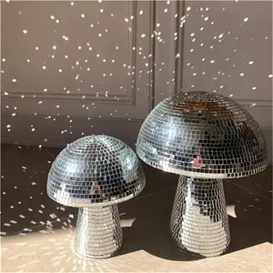 Decorative Reflective Light Disco Ball Mirror Mushroom Wall Tile, Glass Brick Upholstery Accent
