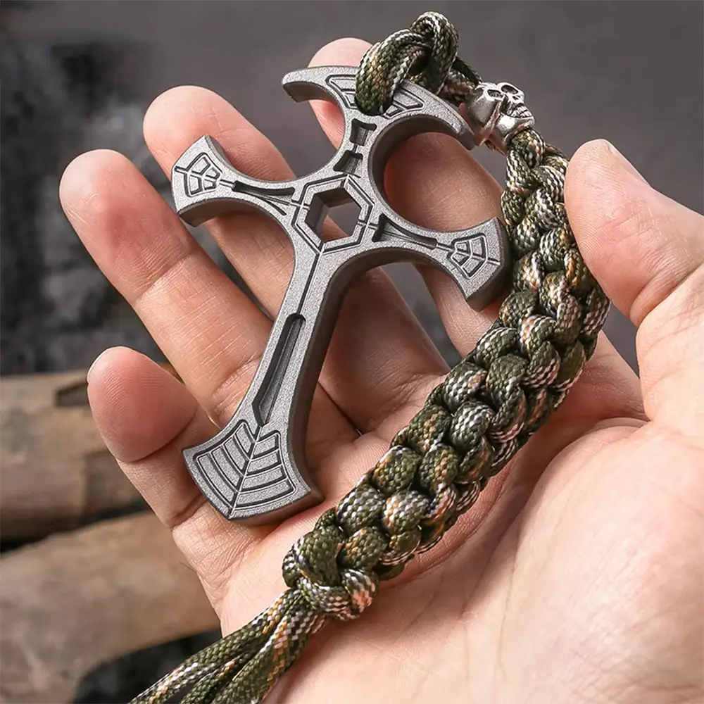 Edc Tactical Defense Crossbow Hanging Keychain Bottle Opener, Cool Portable Self-Defense Gear, Outdoor Camping Self-Defense Tool, Beautiful Metal Gift Toy