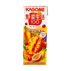 Kagome Vegetable & Fruit Juice 100 Mango Flavor - 20 Vegetables & 6 Fruits, Dietary Fiber Rich, 200ml